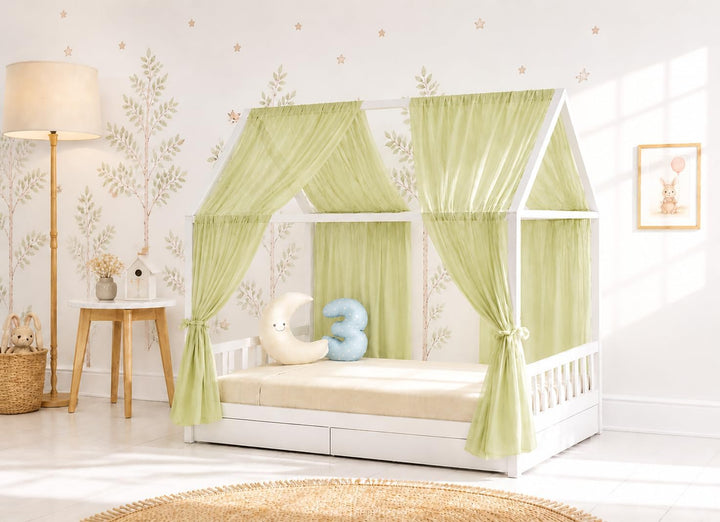 YellowNest Hausbett Himmel aus 100% Polyester – 2er Set - Atmungsaktiv und trapazierfähig – Betthimm