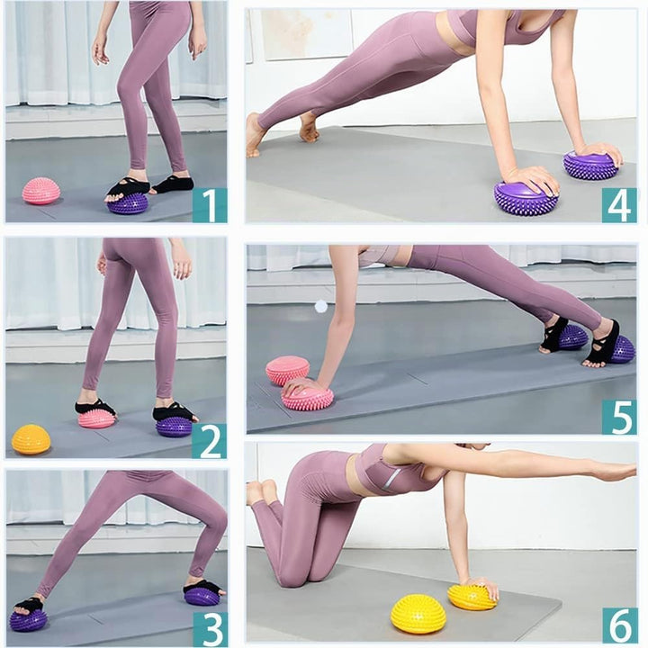 2er-Set Therapie Balance Igel, Balance-Igel Set, Fitness Halbkugel mit Luftpumpe Trittstein für Kind