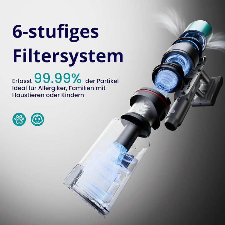 V5 Pro Akku-Staubsauger Mit 1 M Flexschlauch, 55 kPa, 600 W, 80 Min | Kabelloser Staubsauger Mit AUT