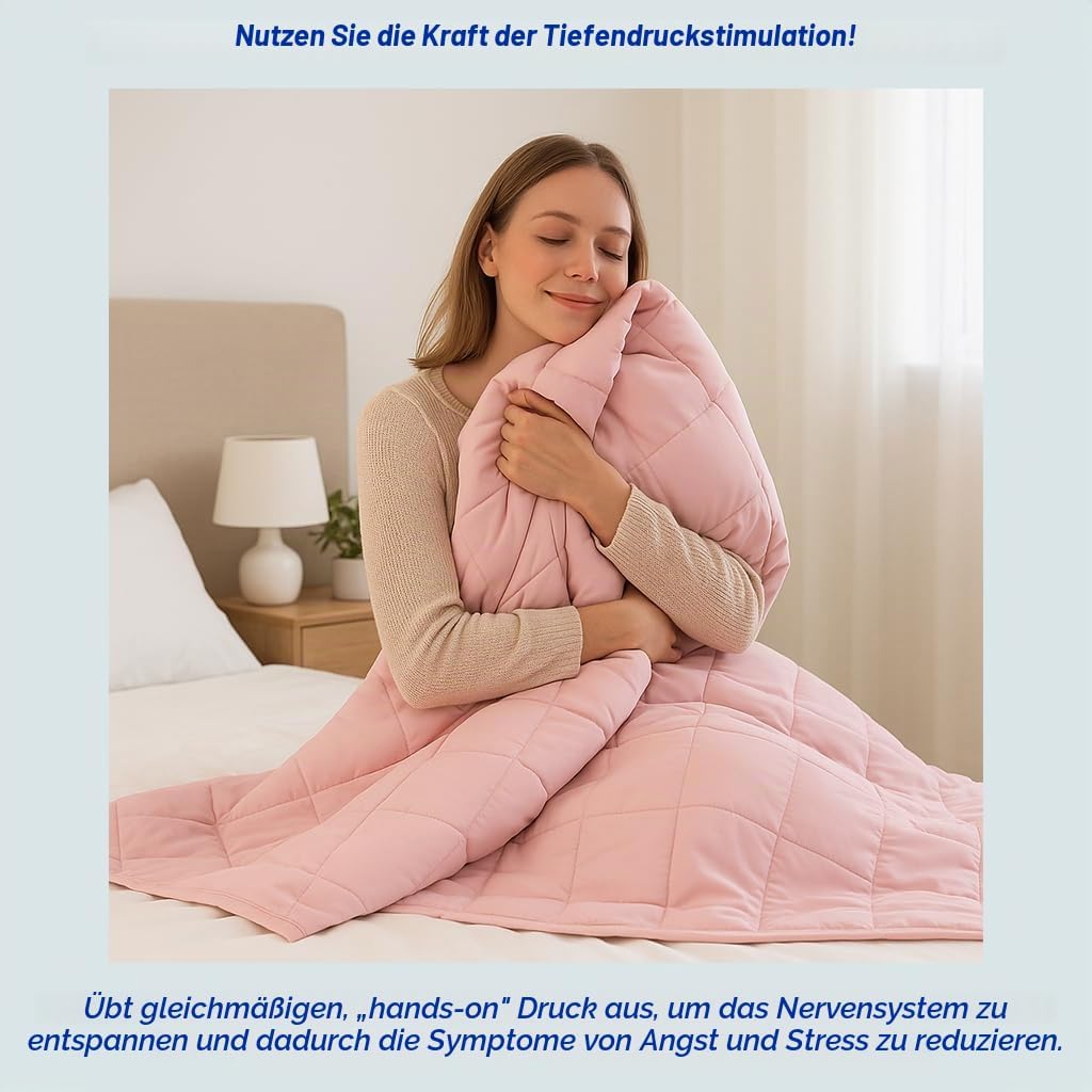 Harbour Housewares Gewichtsdecke mit Aufbewahrungstasche - 150 x 200cm - 8kg - Rosa - 1x Schwer Erwa