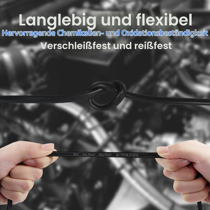 2 Adriges Fahrzeugleitung Kabel 20m, 12V 24V 2 Adriges Anhängerkabel LED-Rücklichter Verkabelung Kab