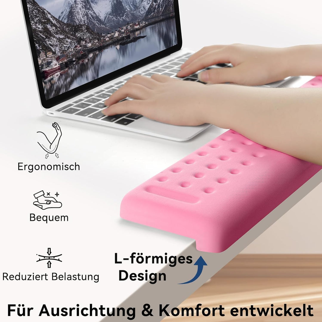 Sushret L-förmige Armauflage für Schreibtischkante, 2er Set Memory-Schaum Handgelenkauflage & Ellbog