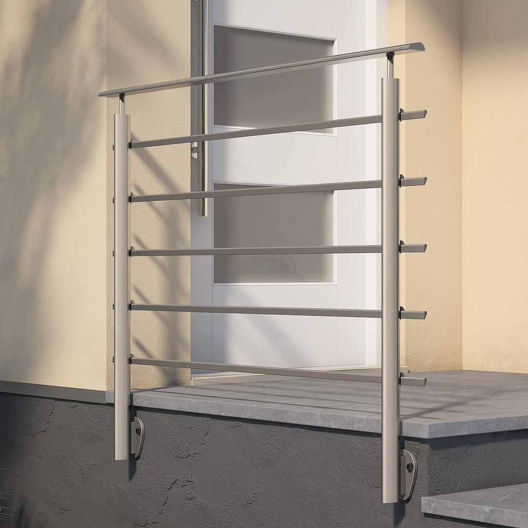 DOLLE Brüstungsgeländer Set aus Aluminium seitliche Montage Tropfenform 150 cm, Seitliche Montage