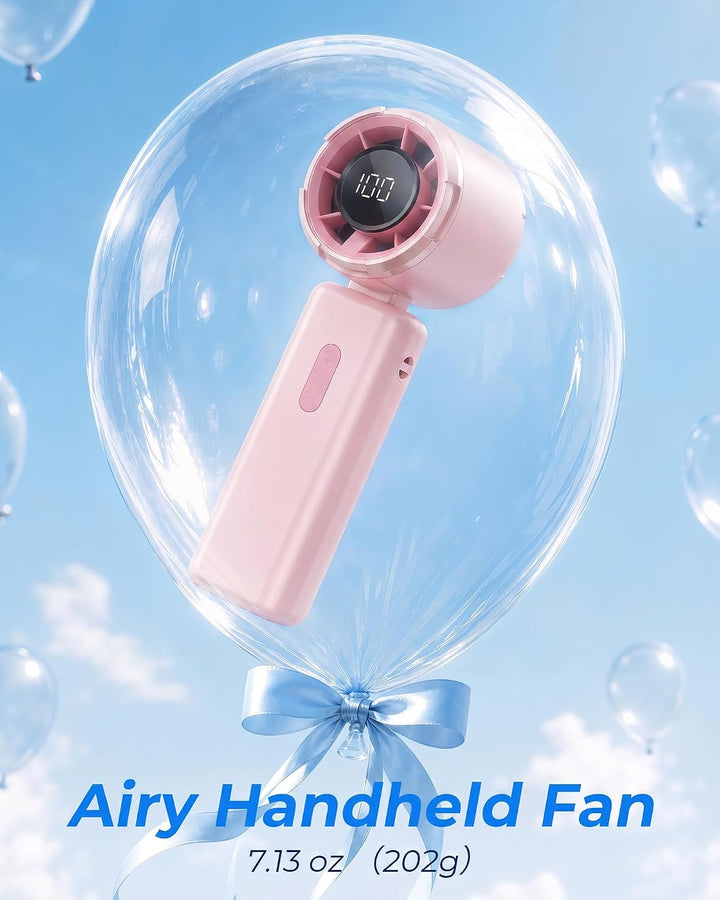 TUNISE 100-Stufen-Mini-Turboventilator Wiederaufladbarer Handventilator,4000-mAh-Akku bis zu 18 Std.