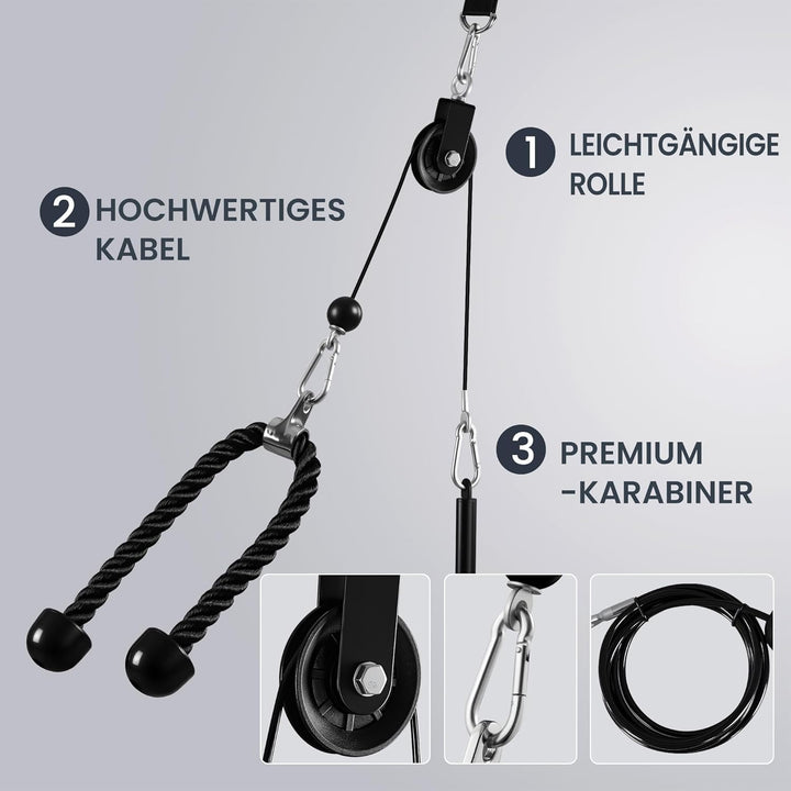 Ultrasport Latzugturm, Robustes Seilzugsystem mit leisen Umlenkrollen, Latzugstation für zu Hause, i