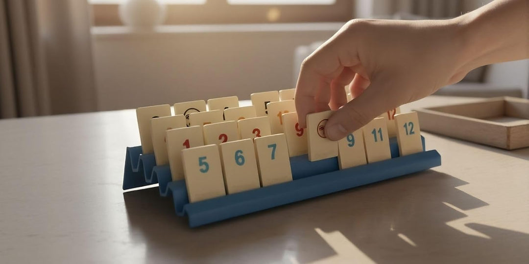 Feldherr 4er Set Ablagebretter für Rummikub - Robuste 3D-gedruckte Spielsteinhalter mit 4 Slots - Ba