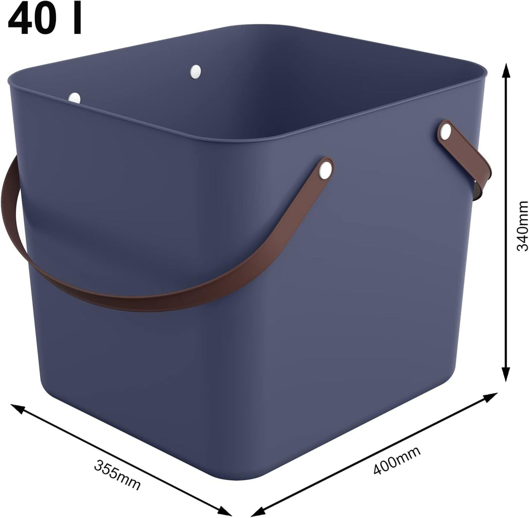 Rotho Albula Einkaufskorb, Kunststoff (PP recycelt), blau, 40l, (39,8 x 35,5 x 34 cm)