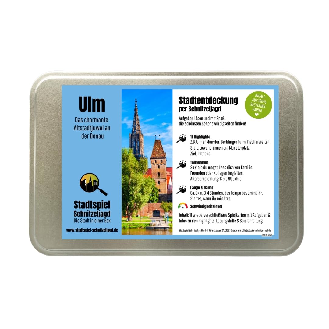 Schnitzeljagd ULM – Stadtspiel für Erwachsene und Familien | Stadtrallye durch ULM Stadtmitte | Erle