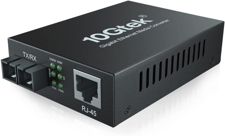 ipolex Gigabit Ethernet Medienkonverter, 1,25G Dual SC Port, SC Glasfaser auf Kupfer RJ45 Glasfaser