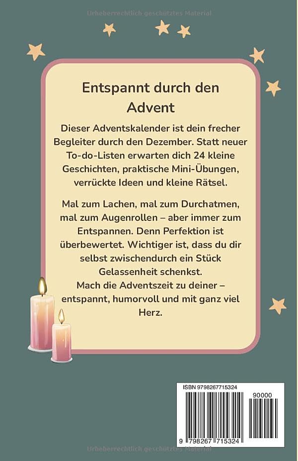 Anti-Stress Adventskalender für Frauen – Das perfekte Geschenk: 24 humorvolle Geschichten, Übungen &