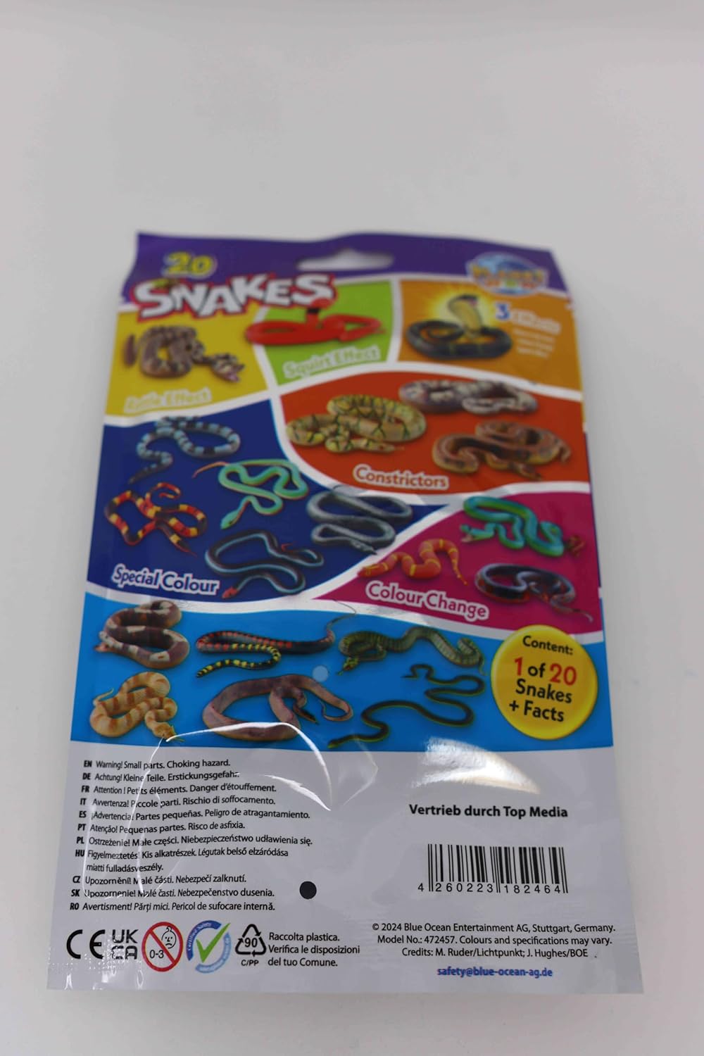 Generisch Blue Ocean Snakes Sammelfiguren 2024 - Planet Wow Farbwechsel Schlange Figur - 5 Tüten