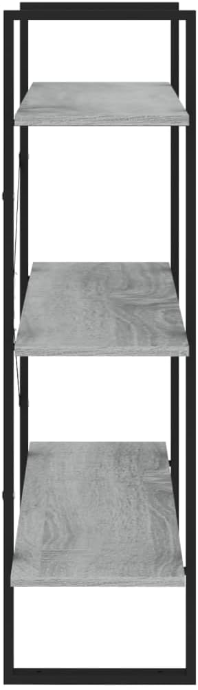 vidaXL Bücherregal Standregal Büroregal Wandregal Aktenregal Aufbewahrung Regal Deko Wohnzimmer Grau