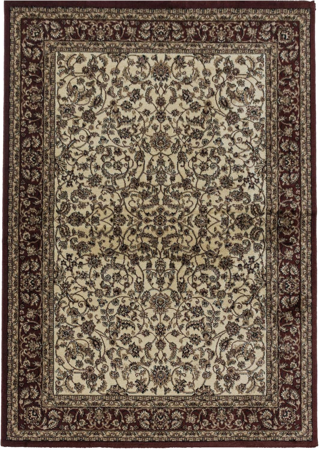 Carpetsale24 Orientteppich Rot 80x150 cm – Kurzflor Läufer im klassischen Vintage Stil für Flur, Sch