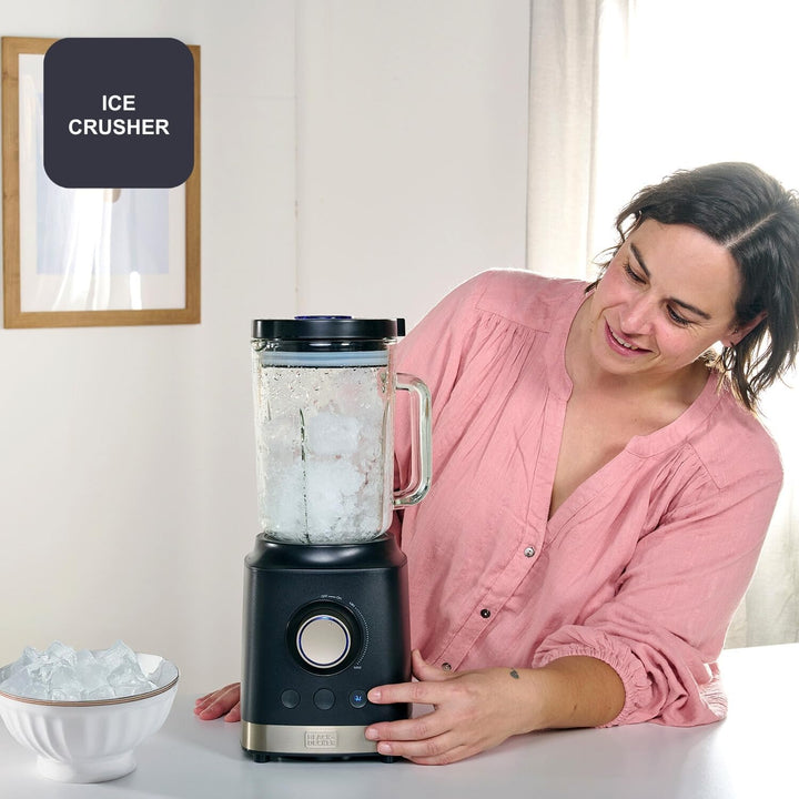 BLACK+DECKER – Standmixer BXJB2000E 2000W | Glasbehälter 1,8 L | Edelstahlklingen | Turbo-, Smoothie