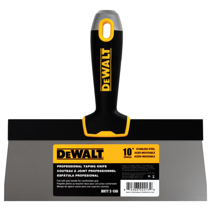 DEWALT DXTT-2-136 Taping Messer, Edelstahl, mit weichem Griff, 25,4 cm 10-Inch, 10-Inch