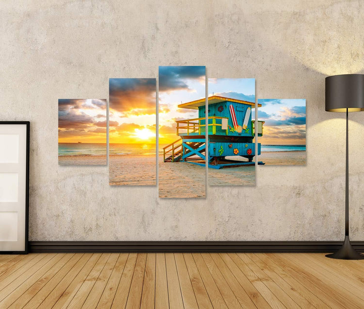 islandburner Bild auf Leinwand Miami South Beach Sunrise Florida Usa Bilder Wandbilder Poster Leinwa