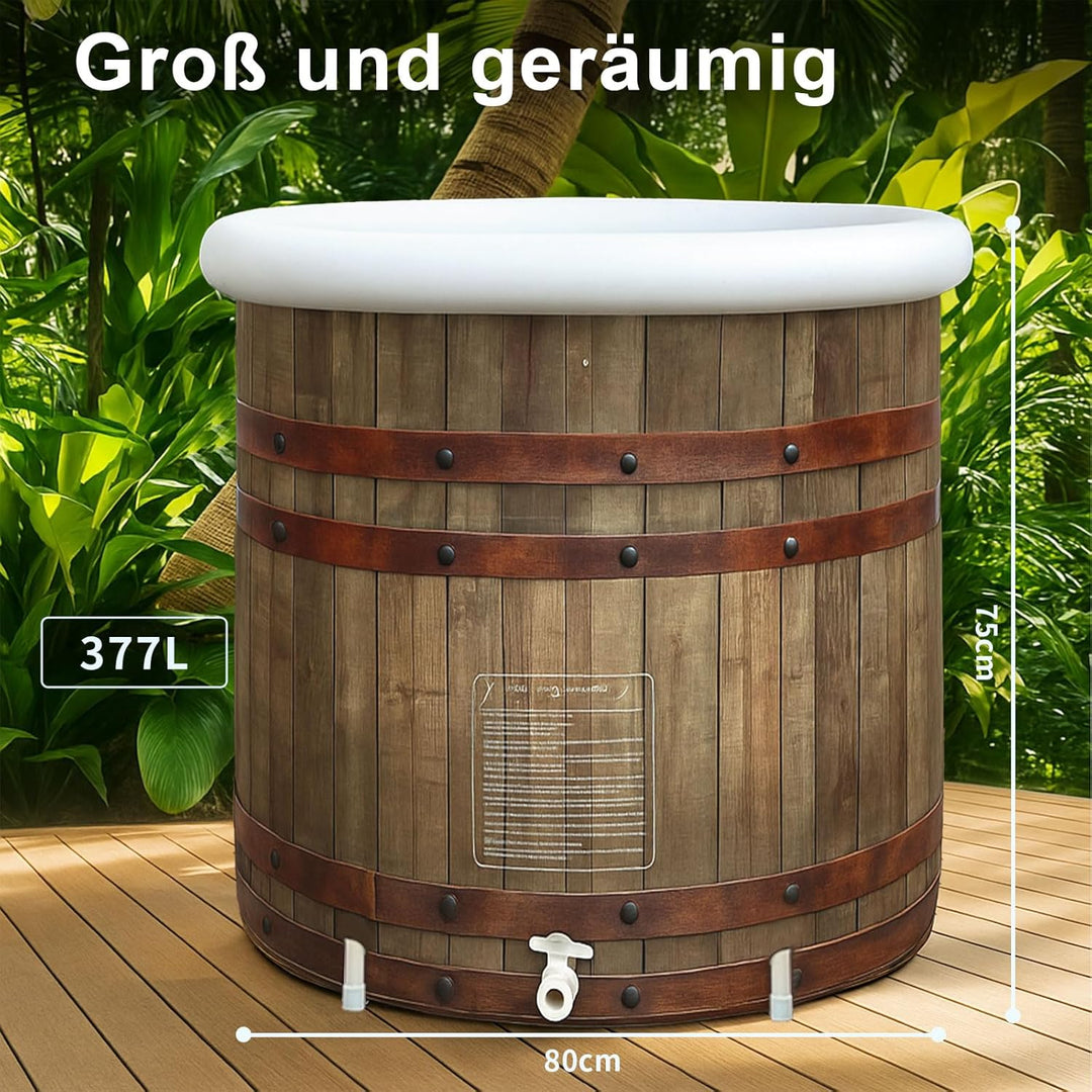 B&Y Faltbare Eisbad Badewanne mit Abdeckung 80x75cm Large Aufblasbare Eistonne Badewanne Erwachsene
