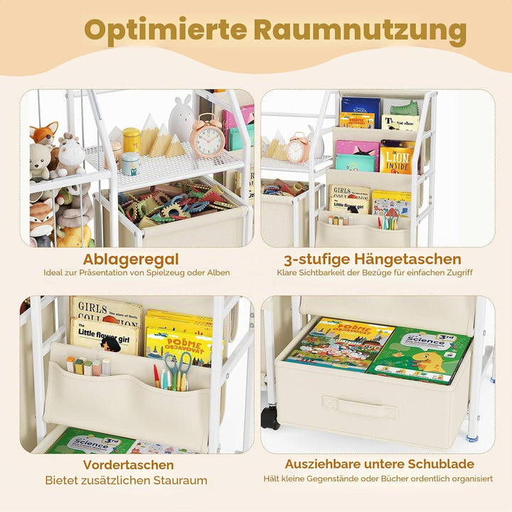 Brolteja 3-in-1 Spielzeugaufbewahrung für Kinder, Aufbewahrungsmöbel mit Boxen und Regalen, für Spie
