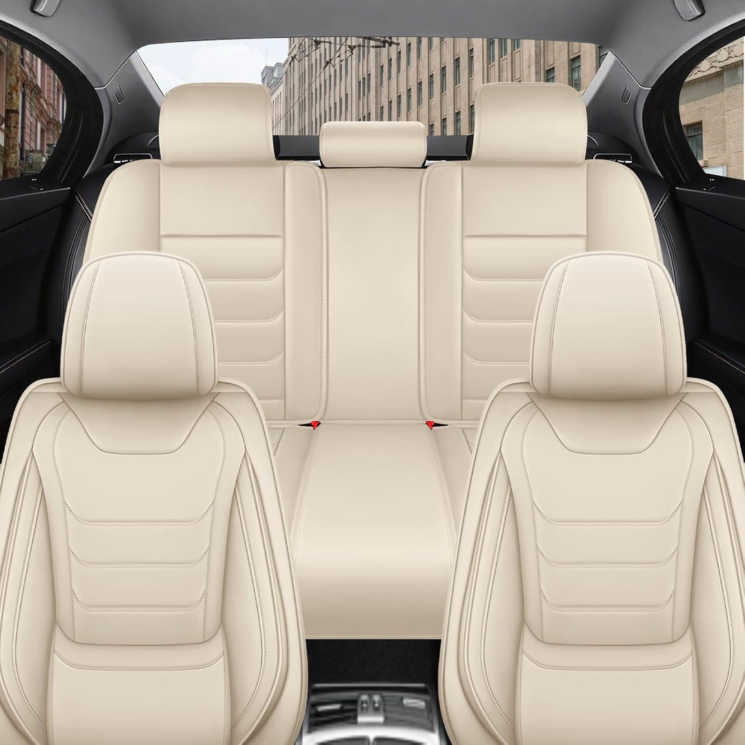 AutoSitzbezüge für Volkswagen VW Golf 2012-2026, Nappa Leder Auto Sitzbezug 5 Stück, Wasserdichter S