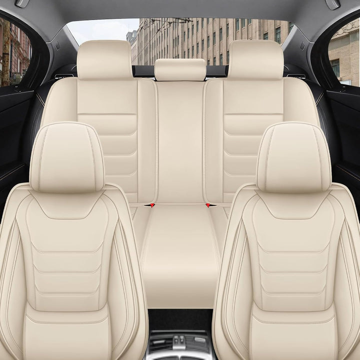 AutoSitzbezüge für Volkswagen VW Golf 2012-2026, Nappa Leder Auto Sitzbezug 5 Stück, Wasserdichter S