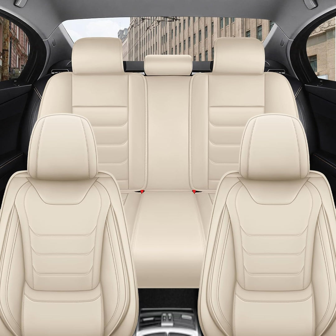 AutoSitzbezüge Leder für Volkswagen VW Tiguan 2007-2026, Beige Beige VW Tiguan, Beige VW Tiguan