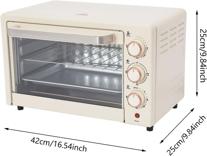 Mini Backofen 22L Minibackofen, 1000W Backofen Klein Pizza Ofen, Miniofen mit 60-Minuten-Timer, Elek