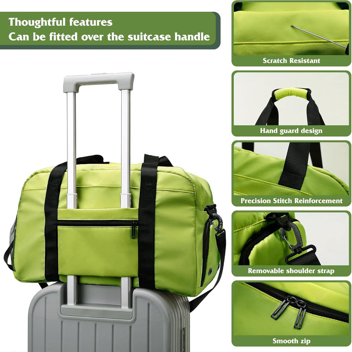 Sporttasche Damen Herren, Reisetasche mit Schuhfach, Trainingstasche mit Nassfach, wasserdichte Week