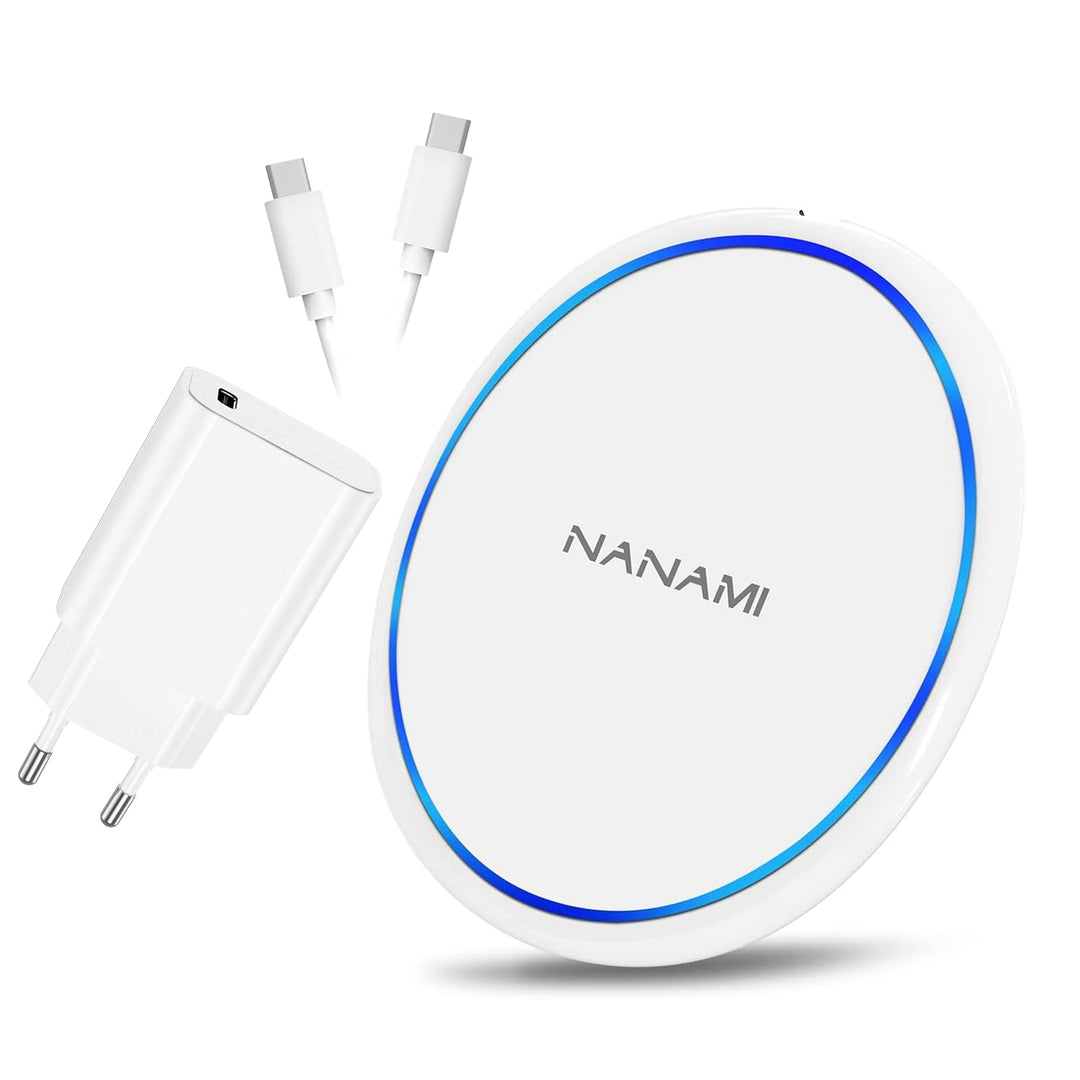 NANAMI Wireless Charger mit 20W USB C PD Adapter, 10W Schnelles Drahtloses Ladegerät für Samsung Gal