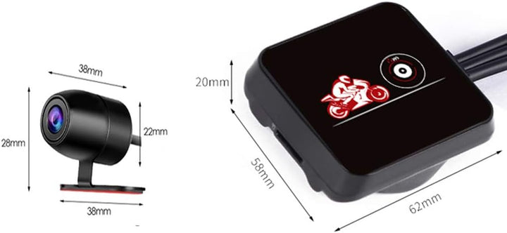 VSYSTO Dashcam Motorrad Motorrad Kamera 1080p Doppellinse Kamera Motorrad Vorne Hinten WiFi 130° Wei