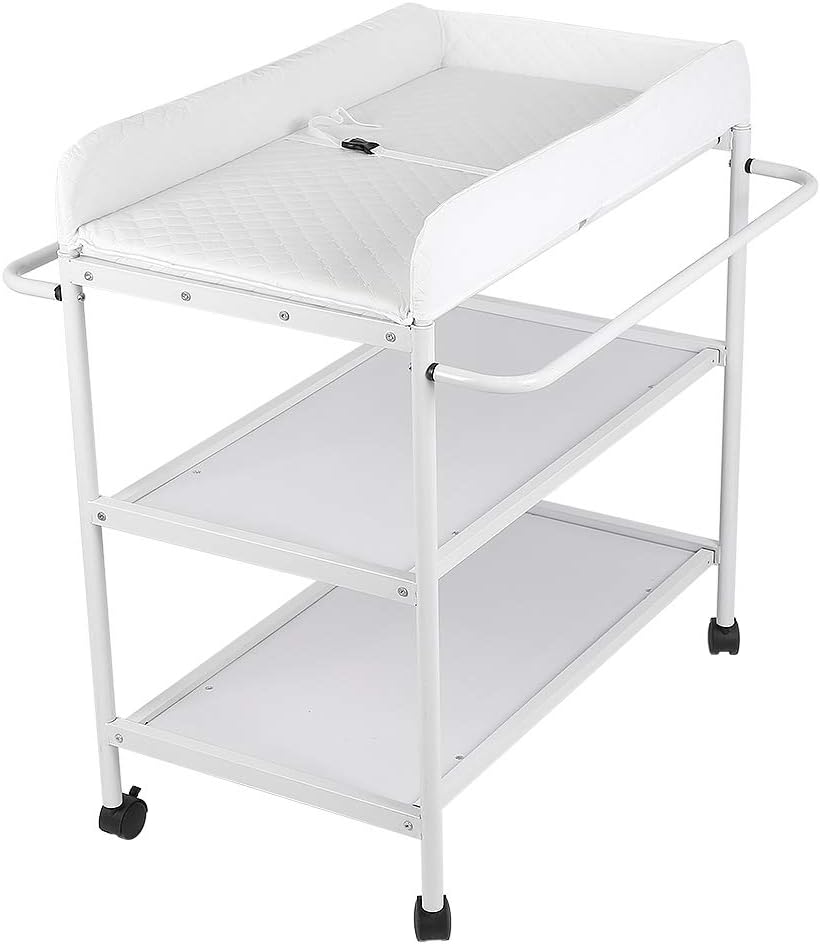 Wickeltische, Mit Rädern, 84 * 48 * 90cm B,Weiss, B,Weiss