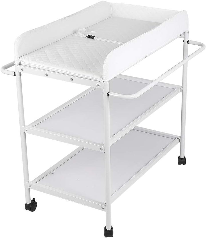 Wickeltische, Mit Rädern, 84 * 48 * 90cm B,Weiss, B,Weiss
