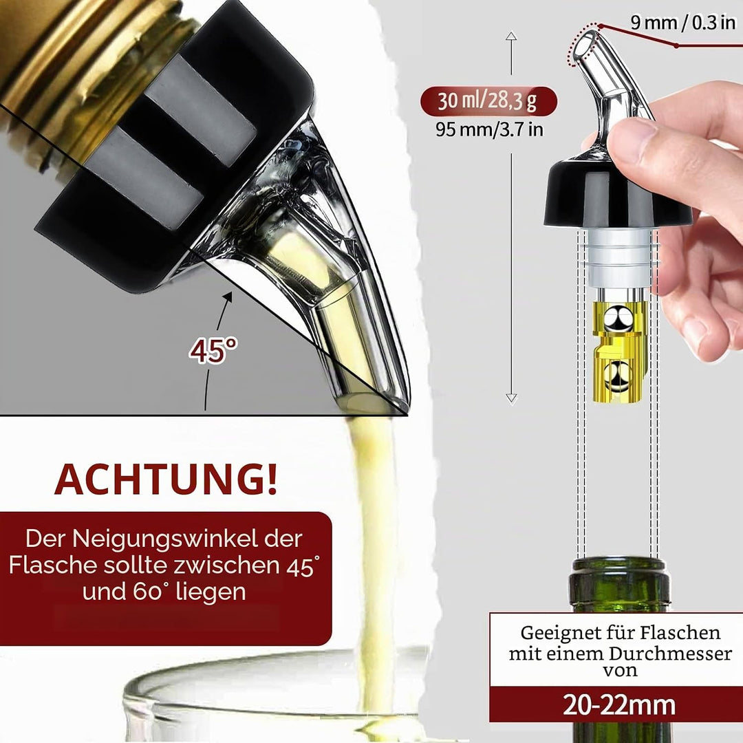 Flaschenausgiesser 12 Stück Dosierer 3cl Auto-Pour Ausgiesser Schnapsspender Flaschendosierer Ausgus