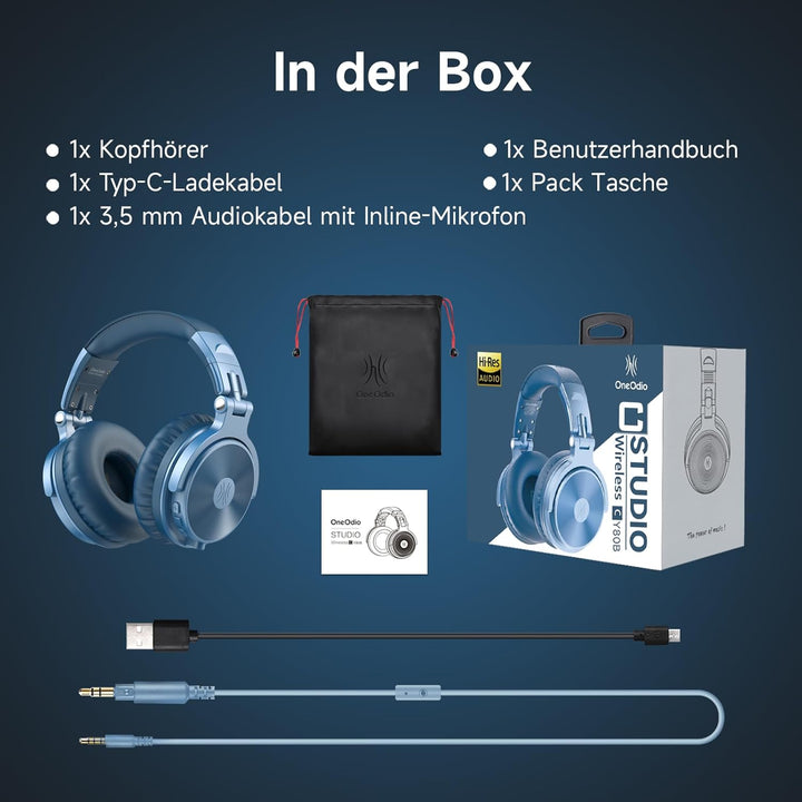 OneOdio Bluetooth Kopfhörer Over Ear [Bis zu 110 Std & BT 5.2] Kopfhörer Kabellos Bluetooth mit 50mm