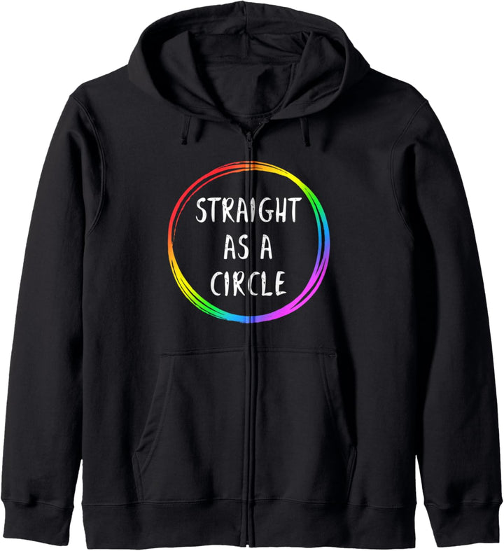Straight as a circle Lustiges CSD LGBT Kapuzenjacke