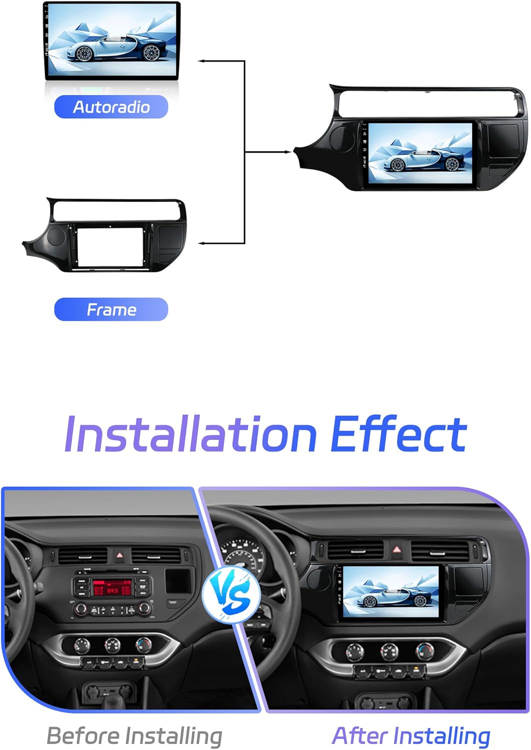 JOYX Android 15 Autoradio Passt für Kia Rio K3b (2012-2016) - Kabellos Carplay + Android Auto - Rück