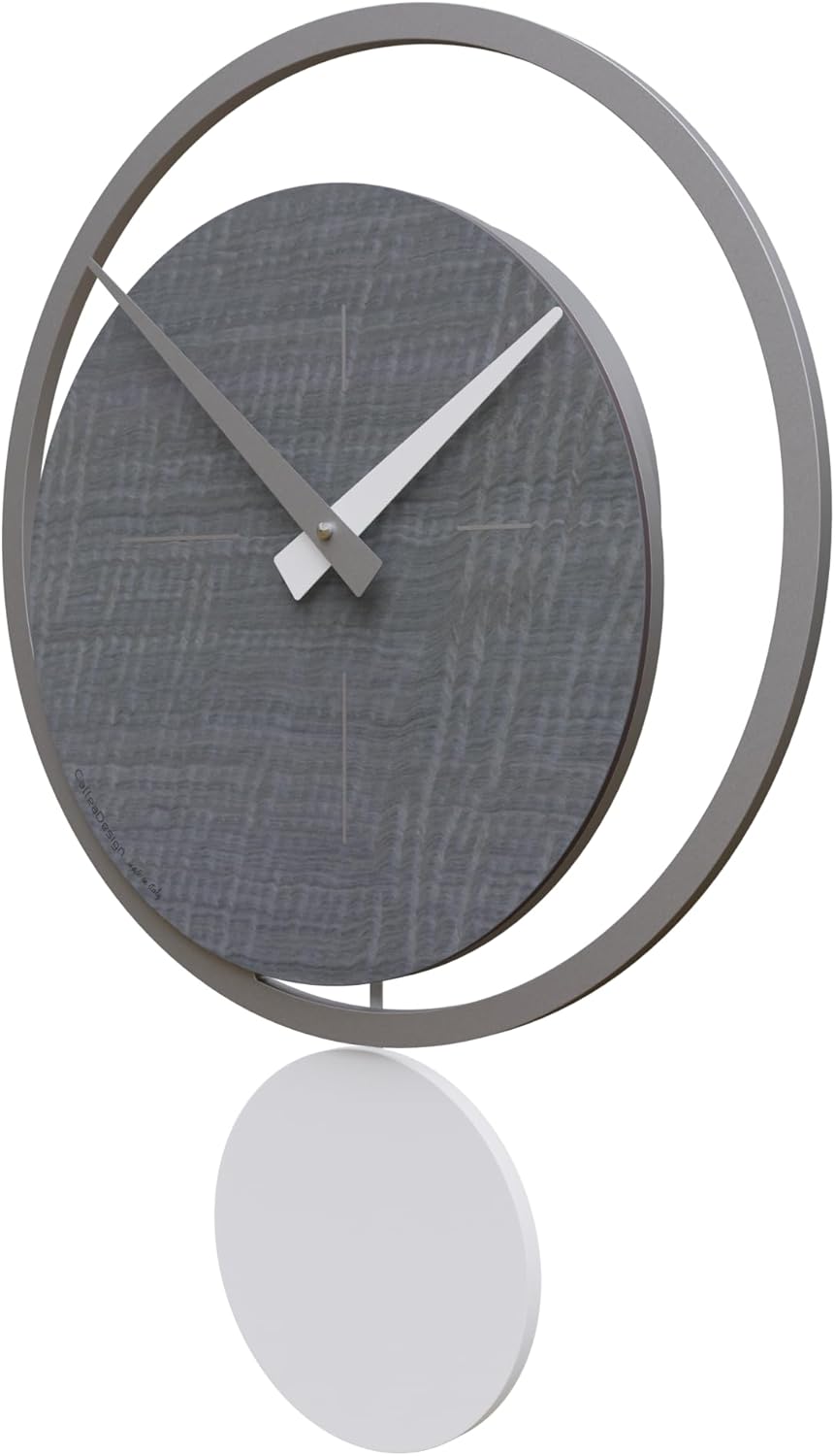 CalleaDesign - Eclipse Pendeluhr, grau Wurzelholz, Grau Wurzelholz