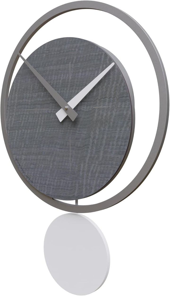 CalleaDesign - Eclipse Pendeluhr, grau Wurzelholz, Grau Wurzelholz