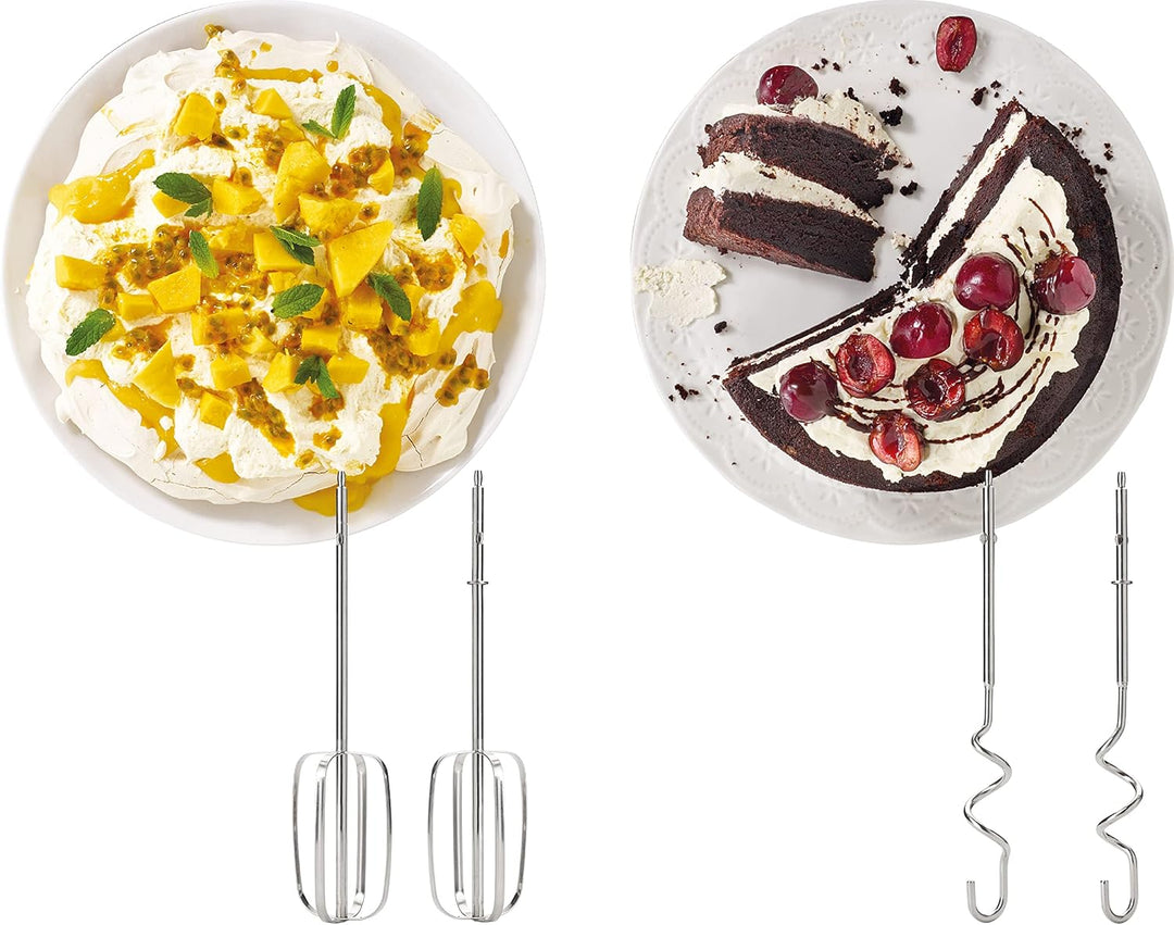 Kenwood HMP50.000BK QuickMix+ Handmixer mit Edelstahl-Rührstäben und Knethaken, ergonomischer SureGr
