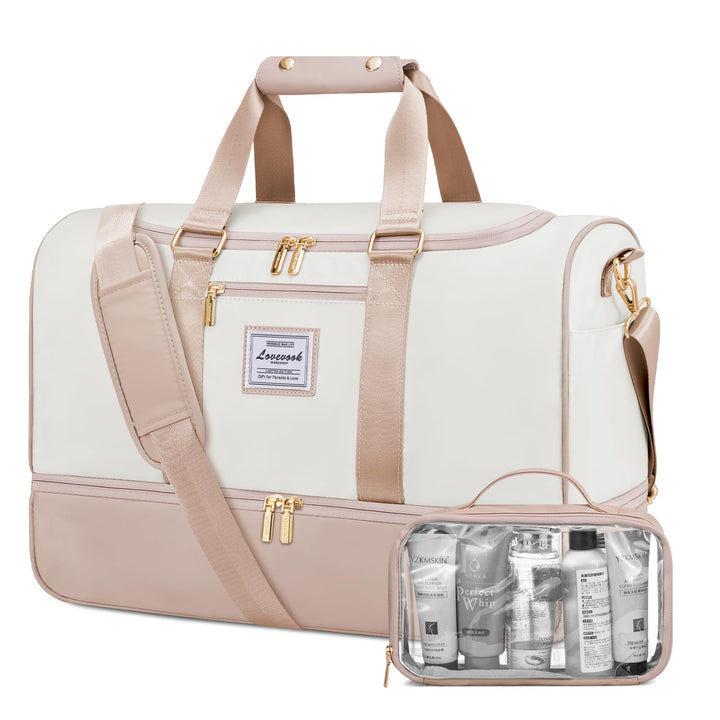 LOVEVOOK Reisetasche Damen, 37L Weekender Travel Bag Kliniktasche Geburt mit Kulturtasche, Schuhfach