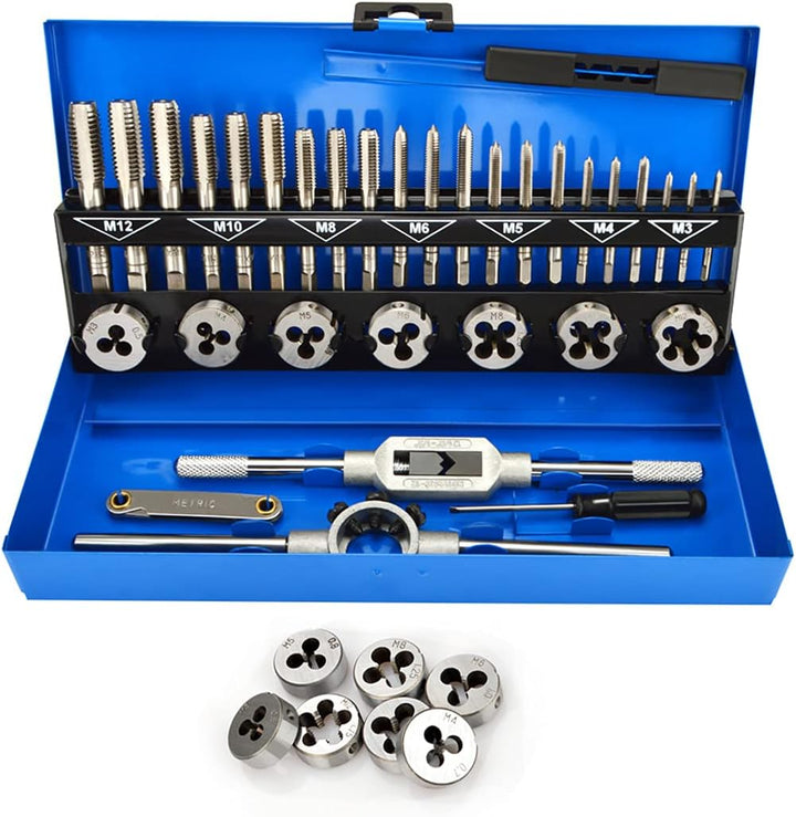 32 teilig Gewindeschneid-Set, legierter Stahl, metrisches Schraubengewinde, Schneidwerkzeuge, Kegelb