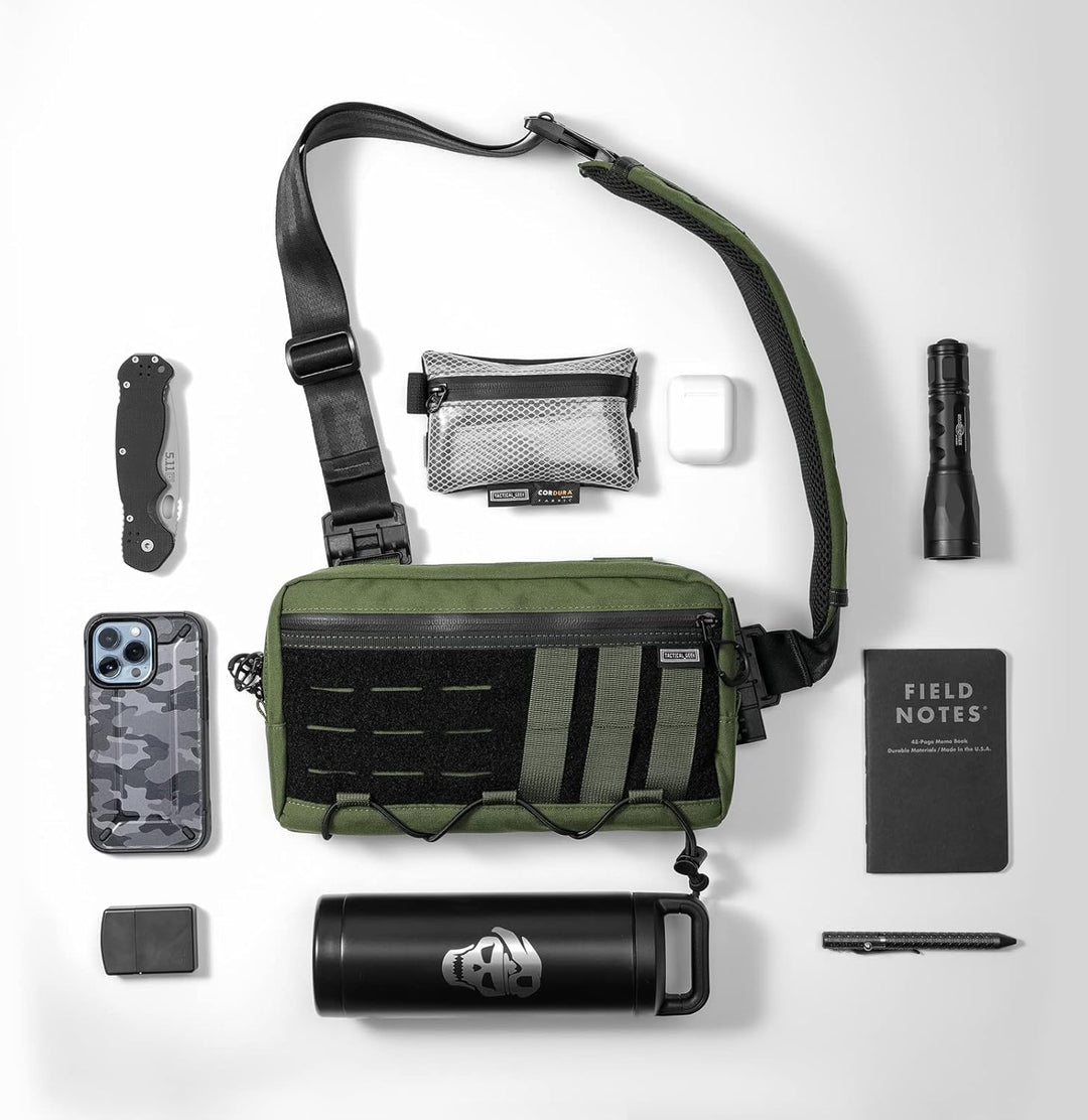 TACTICAL GEEK Cache L3 EDC Sling Bag Chest Crossbody Bag für Herren Damen, YKK Reissverschluss Umhän