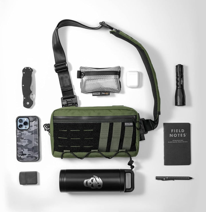 TACTICAL GEEK Cache L3 EDC Sling Bag Chest Crossbody Bag für Herren Damen, YKK Reissverschluss Umhän