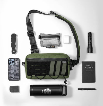 TACTICAL GEEK Cache L3 EDC Sling Bag Chest Crossbody Bag für Herren Damen, YKK Reissverschluss Umhän