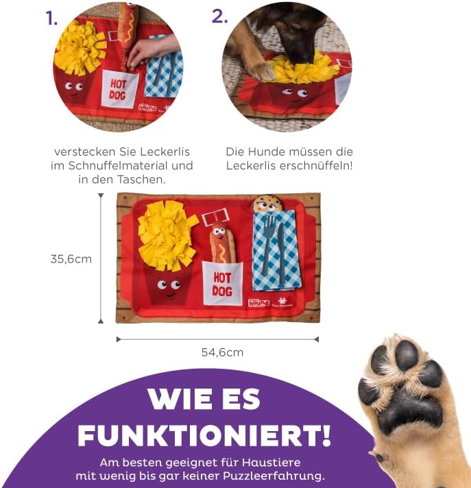 Outward Hound Nina Ottosson Activity Matz Fast Food Fun - Spielmatte für Hunde - plüschig & unterhal