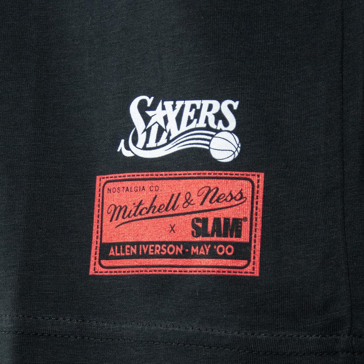 Mitchell &amp; Ness NBA Slam Cover T-Shirt Philadelphia 76ers, Schwarz L, Philadelphia 76ers, Schwarz L
