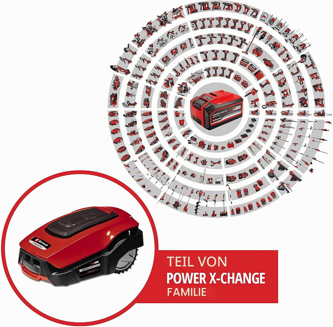 Einhell Mähroboter FREELEXO 1200 LCD BT Power X-Change (Li-Ion, 18 V, Multizonenmäher, Bluetooth App