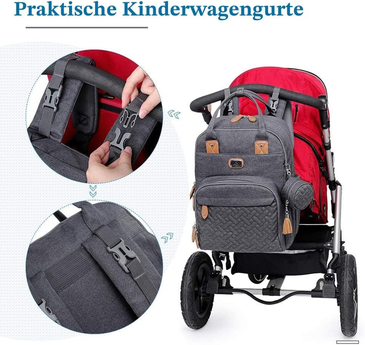 Wickeltasche Rucksack - Dikaslon Grosser Wickelrucksack mit Multifunktions-Babytaschen und mobiler W