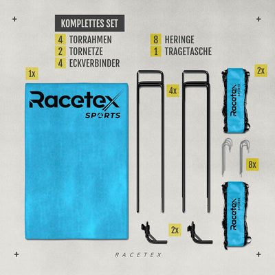 Racetex 2er Fussballtor Kinder Set - Fussball Tore inkl. nützlicher Tasche zum Transportieren - Vers