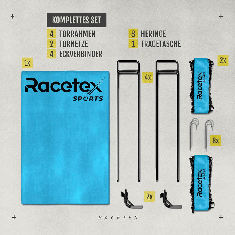 Racetex 2er Fussballtor Kinder Set - Fussball Tore inkl. nützlicher Tasche zum Transportieren - Vers