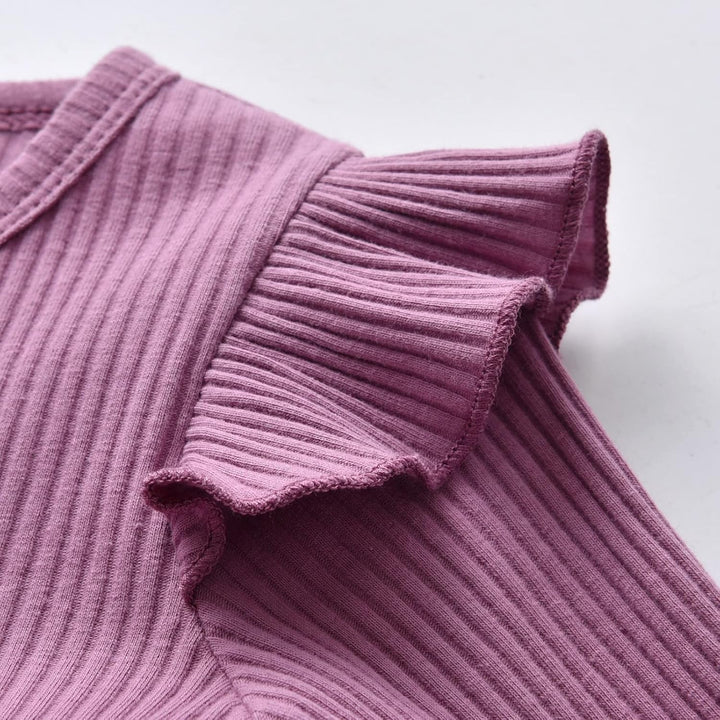 Derouetkia Baby Mädchen Kleidung Kleinkind Mädchen Rüschen Tops Langarm Hose mit Stirnband Outfit Se